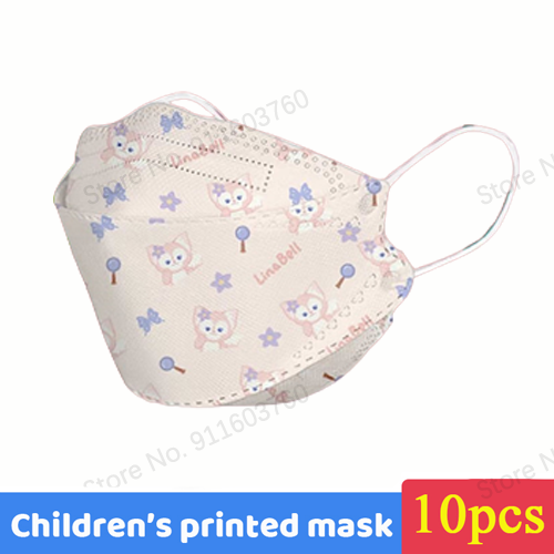 Disney Children KN95 Face Mask Anime Mickey Cartoon Cute 4-layers Breathable for 4-12 Years FFP2 Mouth Mascarillas 10pcs/bag