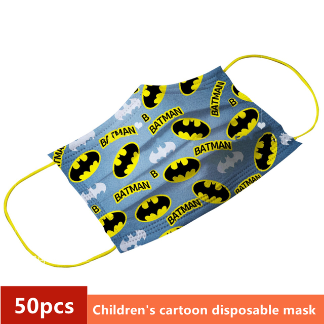 Disney Children's Mask Spider-Man Marvel Avengers Character Disposable Face Mask Cartoon Hero Pattern Lilo and Stitch Pixar Dust Cover