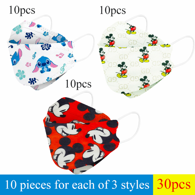 Disney Children Cartoon KN95 Face Mask 4 Layers Dust-proof Reusable Boys Girls Multicolor Collocation Printing FFP2 Mascarillas