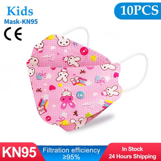 10-50pcs fpp2fan Kid Fish Cartoon kn95fan 4 Protective Layer fpp2 Approved Mask Breathing Mouth Mask KN95 Mascarilla Infantil