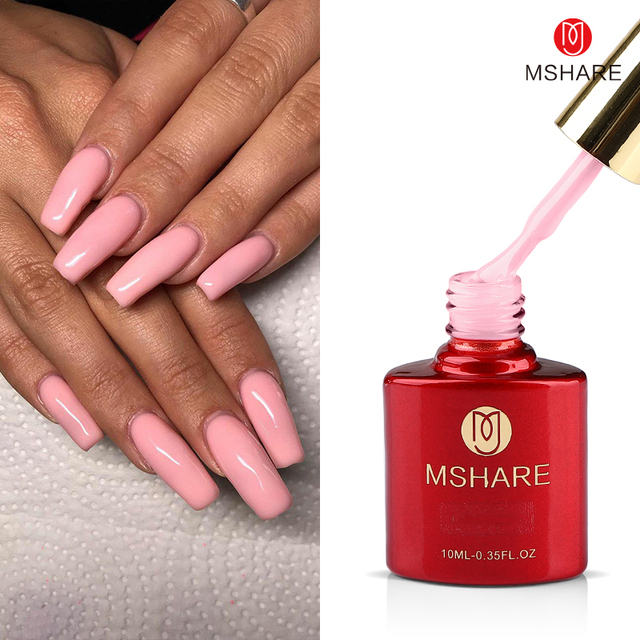 MSHARE Nude Builder Nail Extension Gel Milky Pink Cream Color Liquid In Bottle Quick Build Clear Led UV Gel 10M