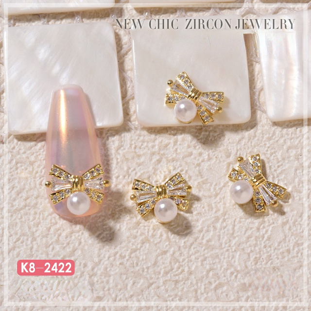 Nail Art Zircon Jewelry Bowknot Pearl Accessories Explosive Flower Color Preserved Decorative Diamond Nail