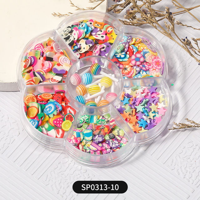 1 Box of 7 Nail Art Decorations Bow Aurora Bear Butterfly Rhinestone Pearl Mixed Set Box DIY Nail Decoration designer charms