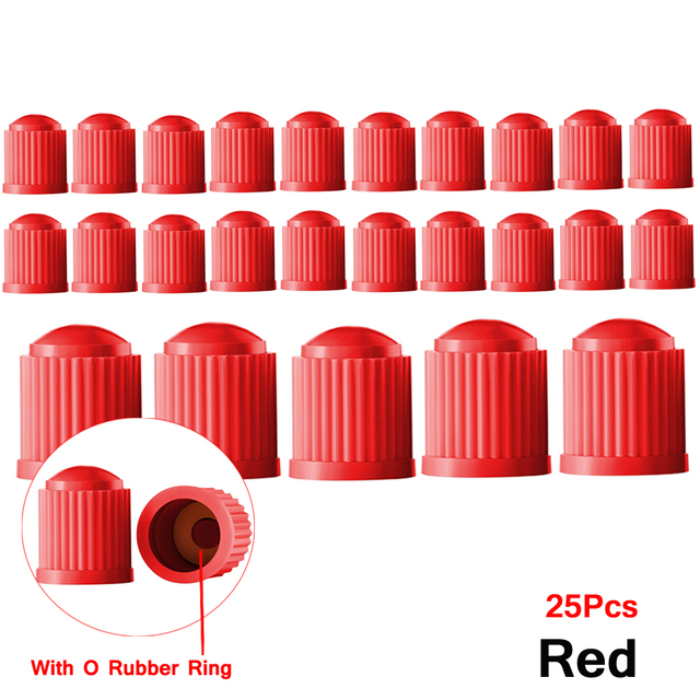 100 pcs Wheel Tire Valve Covers, Universal With O-Ring Rubber Rings For Cars, , Motorcycles, Trucks,SUVs, Bicycles and Bicycles