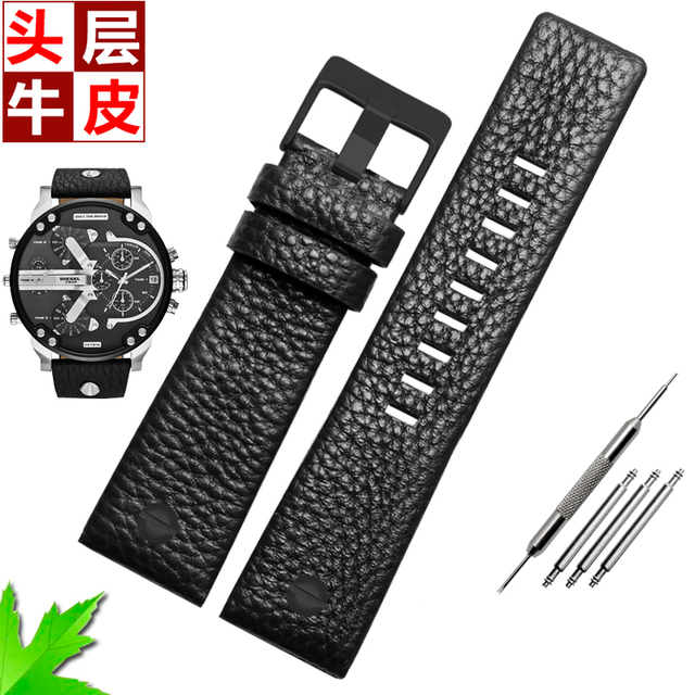 Genuine Leather Watch Strap for Diesel Watch DZ7257 1657 4323 7314 7313 7371 Straps 22 24 26 27 28 30mm Black Brown White