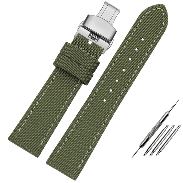 Canvas Leather Bottom Watch Band Replacement For Tissot For Seiko Nylon Strap For Timex Watch Accessories 18mm 20mm 21mm 23mm