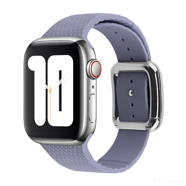 Modern Buckle Strap for Apple Watch Band 45mm 44mm 41mm/40m 42mm38mm Korea Silicone Bracelet iwatch Series 5 4 3 6 SE 7 Strap