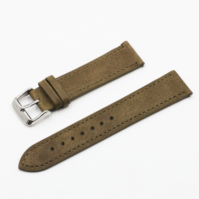 High Quality Retro Watch Strap Band 18mm 20mm 22mm 24mm Leather Watchbands Gray Black Brown Blue For Men Watch Accessories