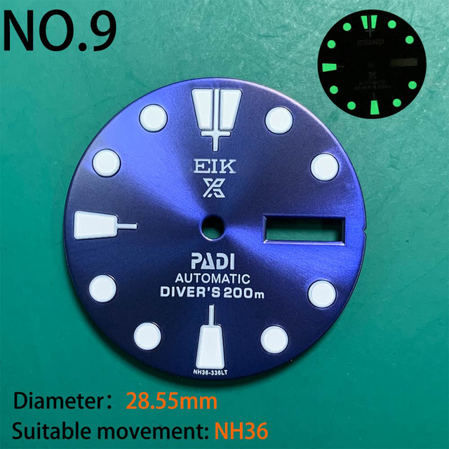 Nh35 watch double dial new C3 luminous modified craft watch skx007 SKX006 small millimeter 28.5mm abalone nh35 universal