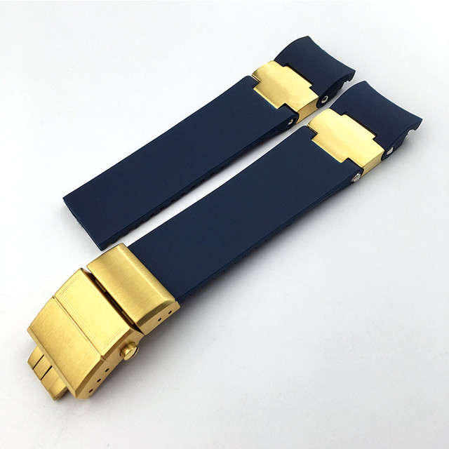 High quality rubber silicone watch band, two styles of design, foldable clasp, suitable for Ulysse Nardin watch, 22mm, 25mm