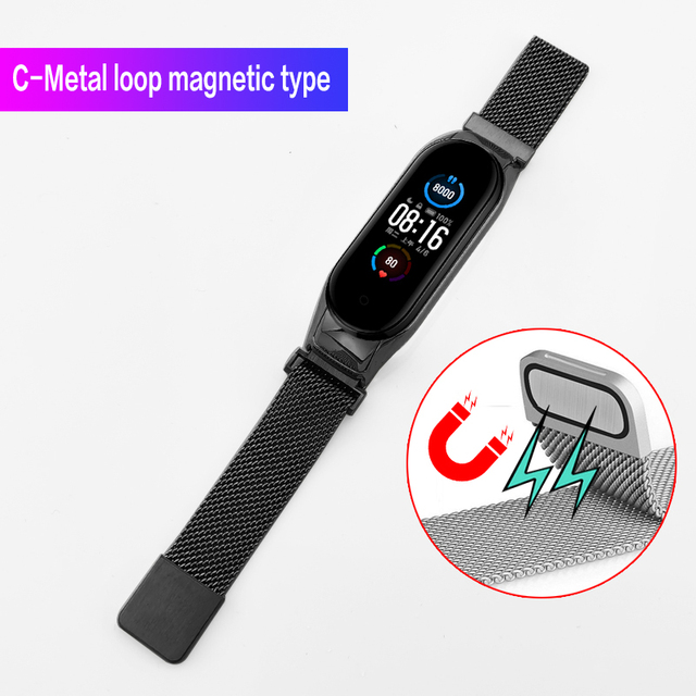 Metal Bracelet for Mi Band 2 3 4 5 6 NFC Stainless Steel Replacement Strap for Xiaomi Mi Band 5 Band4 Strap Miband 5 Accessories
