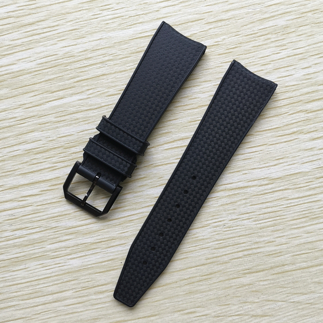 22mm Black Blue Rubber Silicone Watchband Watch Strap For IWC Pilot Portuguese IW323101 Bracelet Strap With Pin Buckle Tool Free