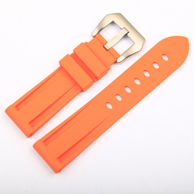 Men's 22mm 24mm 26mm rubber watch band waterproof watch silicone watch strap black, blue, green, orange, white watchband