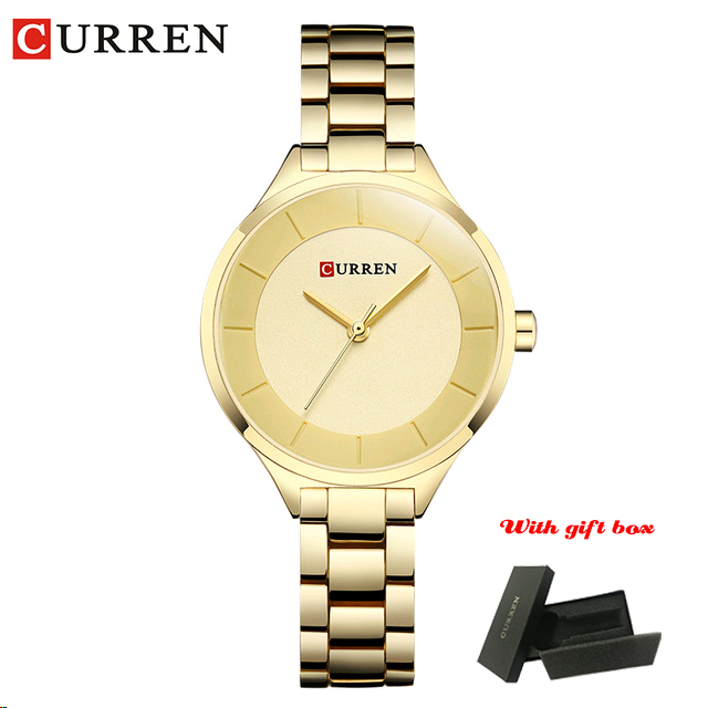 CURREN Fashion Creative Design Ladies Quartz Watch Woman Luxury Stainless Steel Women Watches Casual Female Clock