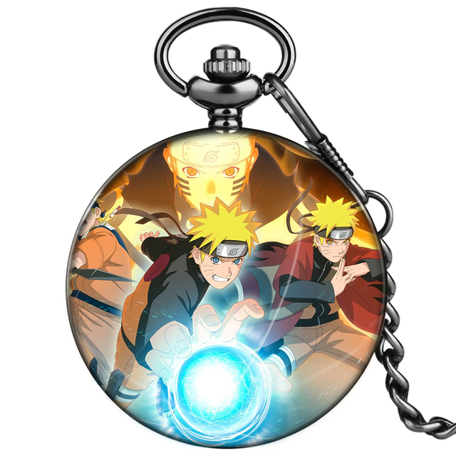 2022 Accept Customized Japan Animation Characters Men Personality Quartz Pocket Watch Movement With Thick Chain Unisexl Watches