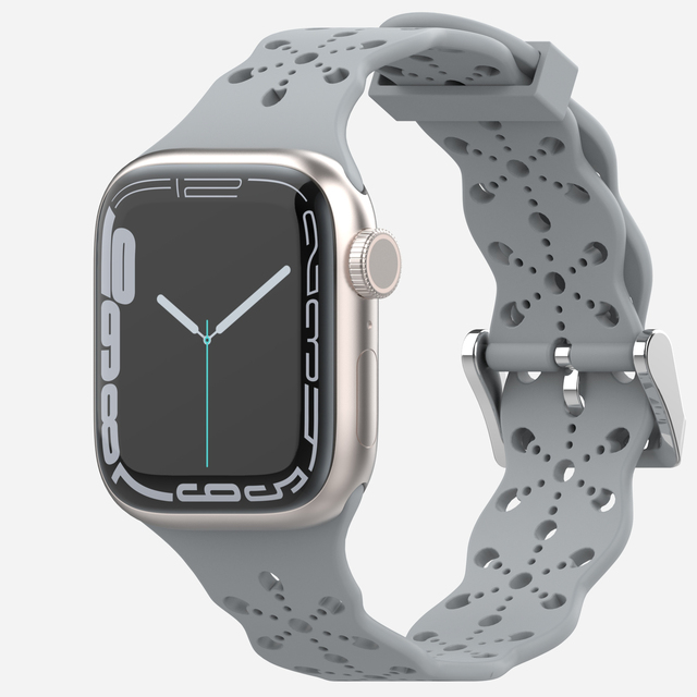 الدانتيل سيليكون حزام ل أبل ووتش Bnad 7 45 مللي متر 41 مللي متر تنفس سوار معصم من السيليكون ل iWatch 6 5 4 3 SE 44 مللي متر 42 مللي متر 40 مللي متر