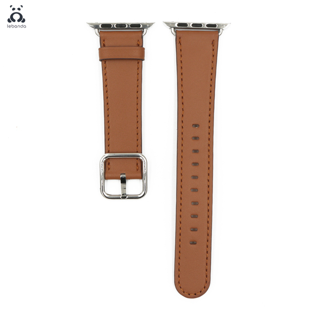 Lebanda Classic Fit Strap For Apple Watch Series 7 6 SE 5 4 3 Strap Fit For iwatch Calfskin Leather Modern Design Square Buckle