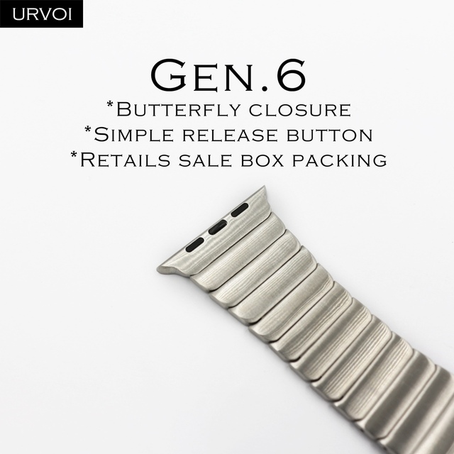 URVOI Band for Apple Watch 7 6SE5 4 3 Link Bracelet Strap for iWatch 41 45mm High Quality Stainless Steel Adjustable Band Gen.6th