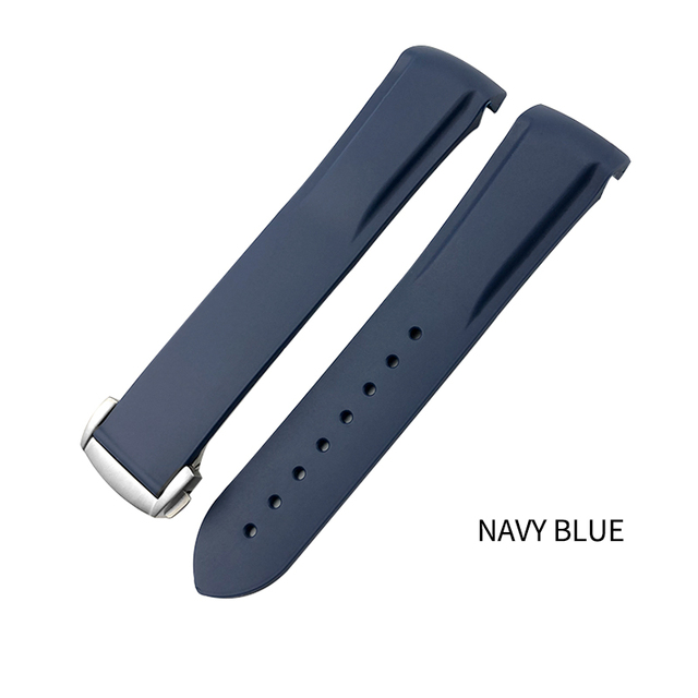 20mm 22mm 19mm 21mm Curved End Rubber Watch Band fit for HUAWEI GT 2 3 Pro Omega Longines Hydroconquest Seiko SKX Silicone Strap