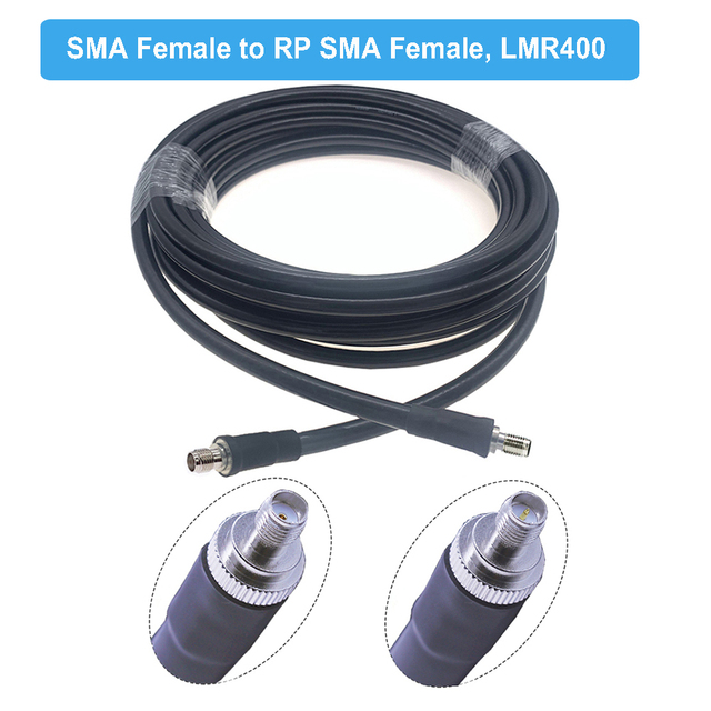 50 Ohm Pigtail RF Coaxial WiFi Router Extension Jumper Cord SMA LMR400 Cable RP-SMA Female to RP-SMA Female LMR-400