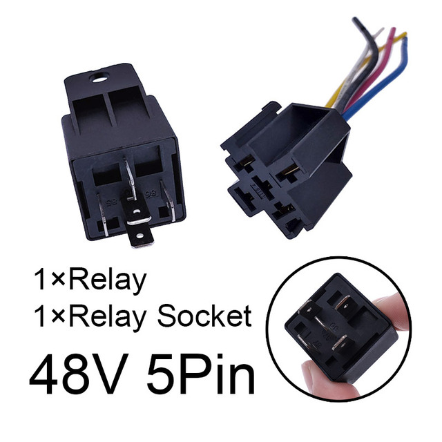 40A Auto Car Relay JD2912 With Mounting Hole 4 Pin 5 Pin DC 12V 24V 36V 48V 72V With Relay Socket Relay JD2912