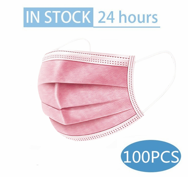 10/50/100pcs Colorful Mouth Mask 3 Ply Disposable Anti-Dust Mascarillas Black Pink Non-woven Breath-Proof Face Masks