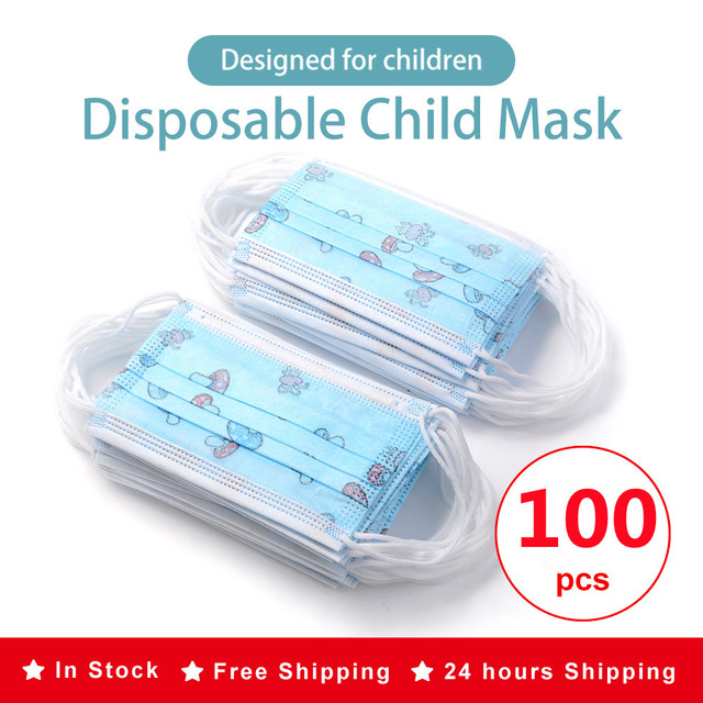 3 ply non woven fabric disposable children's cartoon mask