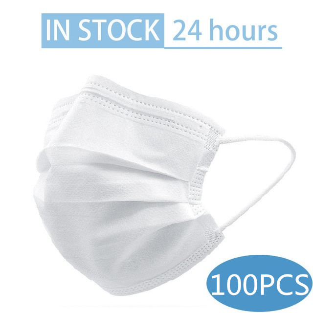 Mouth Masks 3-Layer Anti Dust Disposable Mascarillas 10/50/100 Pcs Non-woven Meltblown Cloth Masks Elastic Ear Loop Face Mask