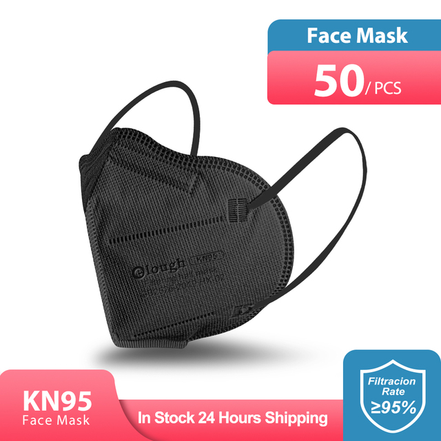 Elough CE ffp2mascarillas FPP2 Mask Black FFP 2 Respirator KN95 Adult FFP2 Mask Reusable 5 Layer Protector