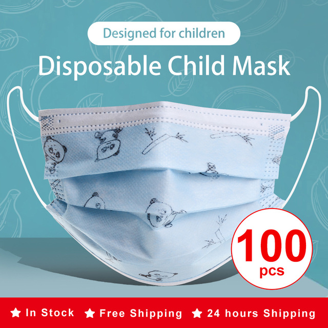 10-200pcs Mascarillas Niños Disposable Kids Mask Boy Girl Kitty Cat Car Animals Cartoon Children Face Mouth Masks Masque Enfant