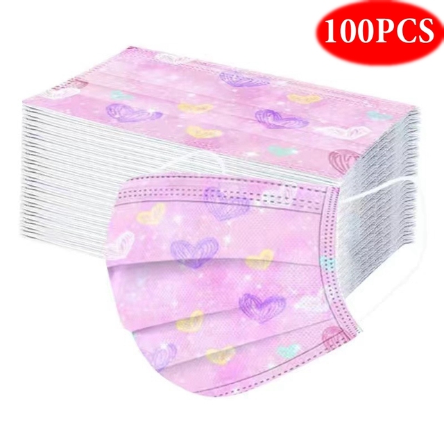 10-100pcs Adult Face Mask Fashion Colorful Printed Disposable Mouth Mask 3 Layer Anti-Dust Earpiece Protective mascarillas masque