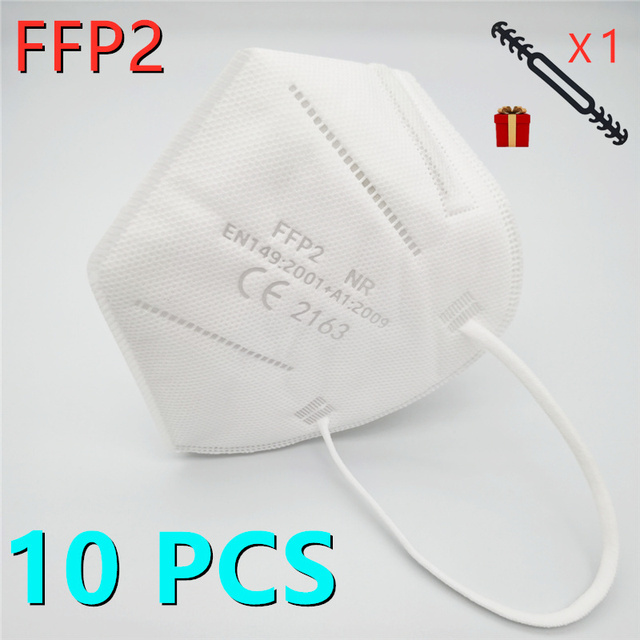 10-100pcs FFP2 Mascarillas Black Adult ffp2fan Approved Colors Respiratory fpp2 Face Mask Mascherine ffpp2 CE Fast Delivery