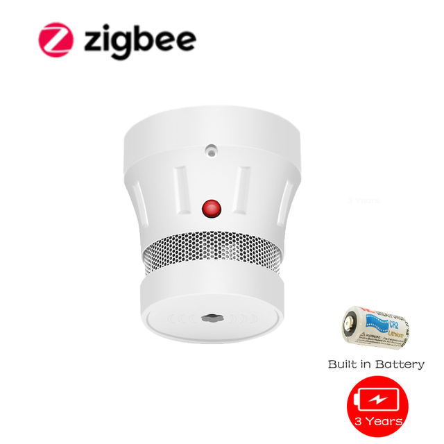 zigbee fire protection smoke sensor detector monitor security alarm system firefighter wifi tuya remote control for apartment