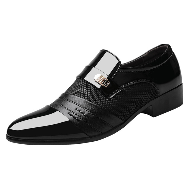 Men Leather Shoes Casual Shoes Slip On Business Dress Shoes All-match Wedding Shoes Plus Size Zapatos De Hombre