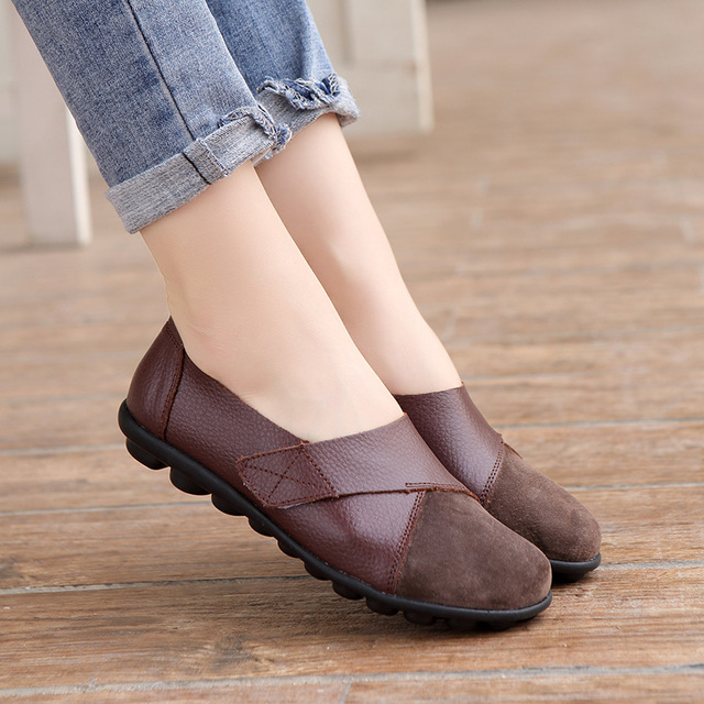 sun00 2022 new women's shoes-women's loafers shoes women's soft genuine leather shoes large size ladies shoes