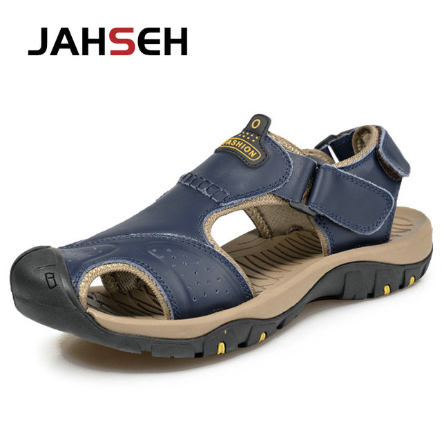 2022 New Genuine Leather Summer Casual Sandals Outdoor Walking Shoes Water Shoes Plus Size Beach Shoes Fashion Soft Slippers