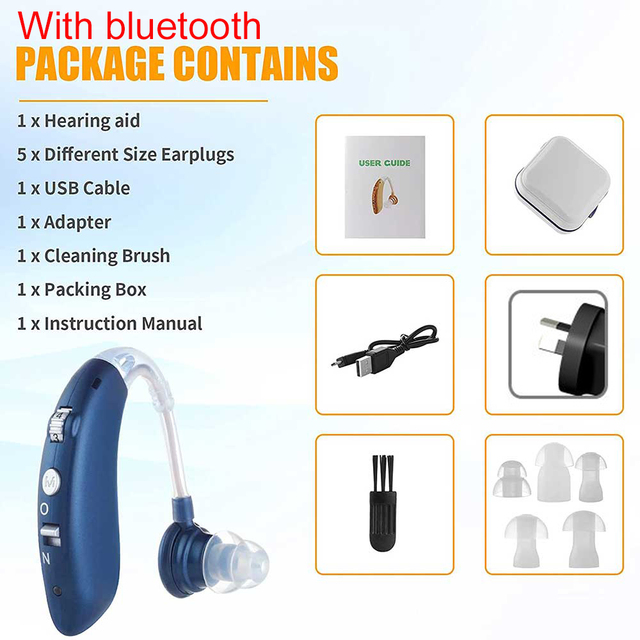 Bluetooth Hearing Aid Deaf Speaker Audio USB Hearing Aid Elderly Deaf Small Rechargeable Tone Adjustable Call