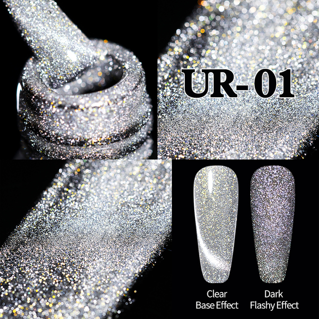 UR SUGAR 7.5ml Cat Reflective Magnetic Nail Gel Polish Rainbow Gel Shine Laser Gel Soak Off UV Varnish LED Nail Art Design