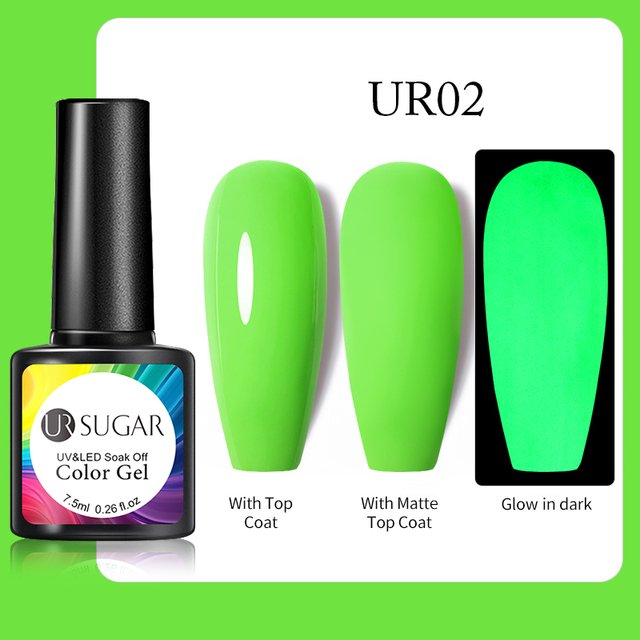 UR SUGAR Thermal Luminous UV Gel Nail Polish 2 in 1 Color Change Glow in the Dark Nail Art Design Varnish Soak Off Manicure