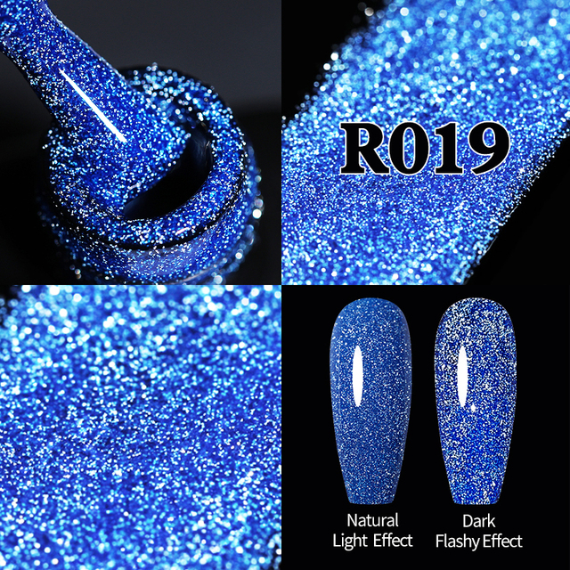 UR Sugar Fluorescent Reflective Gel Holographic Gel Nail Polish Shine Neon Glitter Semi Permanent Soak Off UV LED Nail Gel