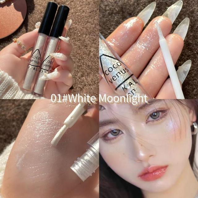 12 Colors Liquid Eyeshadow Highlight Sequins Glitter Eye Shadow Pearlescent Lying Silkworm Waterproof Lasting Shiny Eye Cosmetics
