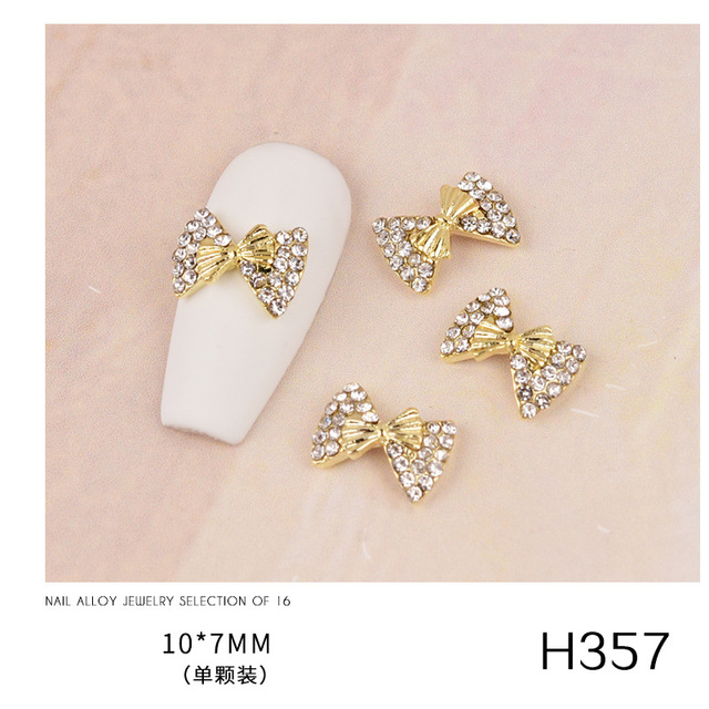 3pcs new nail art butterfly combined with gold jewelry hollow metal love rhinestone super flash butterfly nail decoration drill