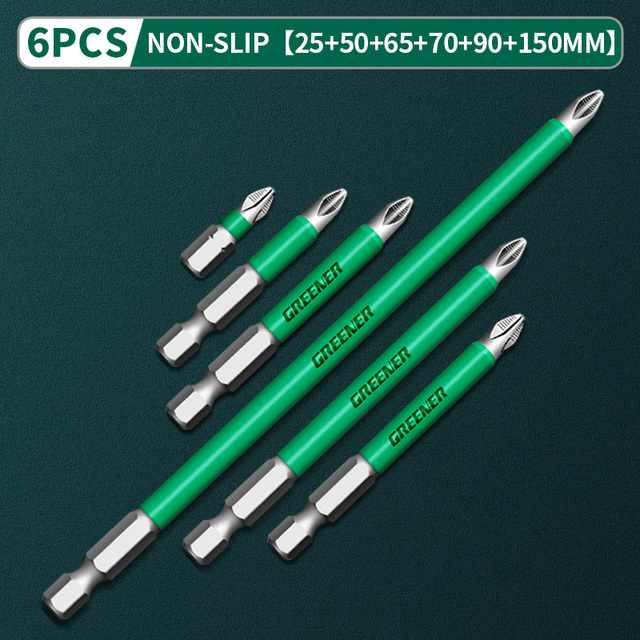 Greener Anti Slip Magnetic Impulse Head Cross High Hardness Hand Drill Bit Screw Electric Screwdriver Set 25 50 65 70 90 150mm PH2