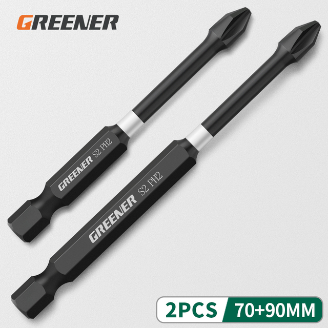 Green Impact Strong Magnetic Impulse Head Cross High Hardness Hand Drill Bit Screw Electric Screwdriver Set 50 65 70 90 150mm