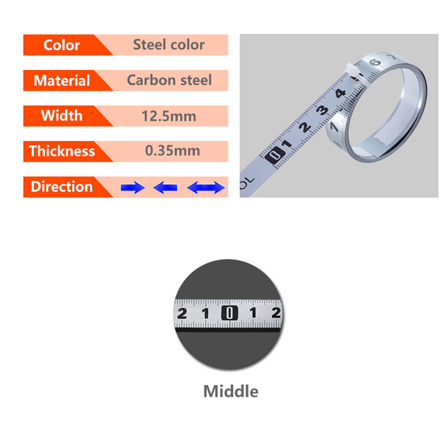 Woodworking T Track Tape Measure 12.5/16/19mm Width Metric Self-Adhesive Gauge Ruler for Miter Track Router Table Saw Measuring