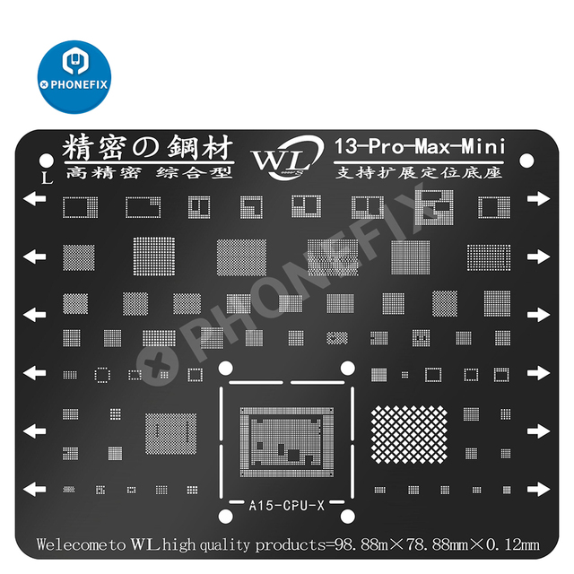 Black Steel BGA Stencil Stencil For iPhone 11 12 Pro Max XS XS MAX XR X 8P 8 7P 7 6S 6 CPU IC Chip Tin Soldering Mesh