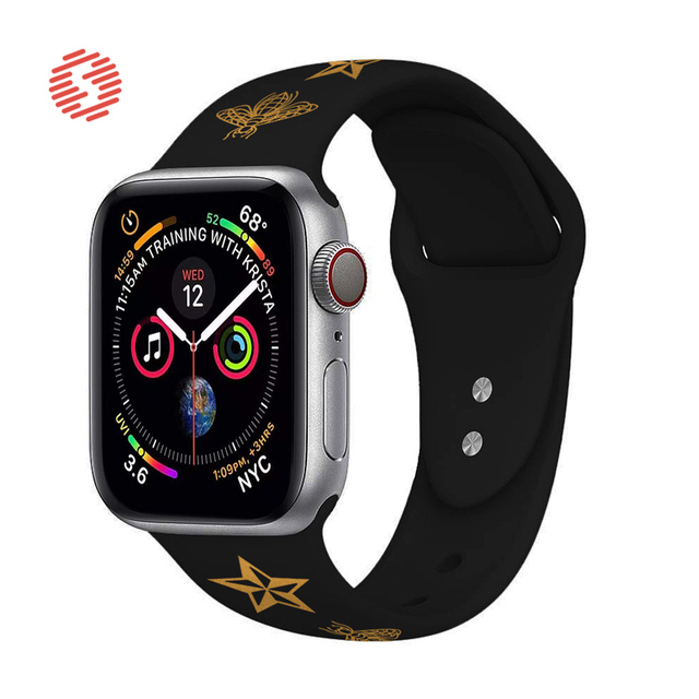 ShengOne Strap Soft Silicone Sport Band for Apple Watch 7 6 SE 5 4 45 44 42mm Striped Rubber Strap Replacement 3 2 1 41 40 38