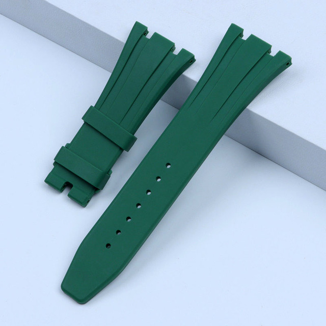 26mm soft black white green yellow orange gray blue red silicone rubber watch strap bracelet for AP royal oak watchband