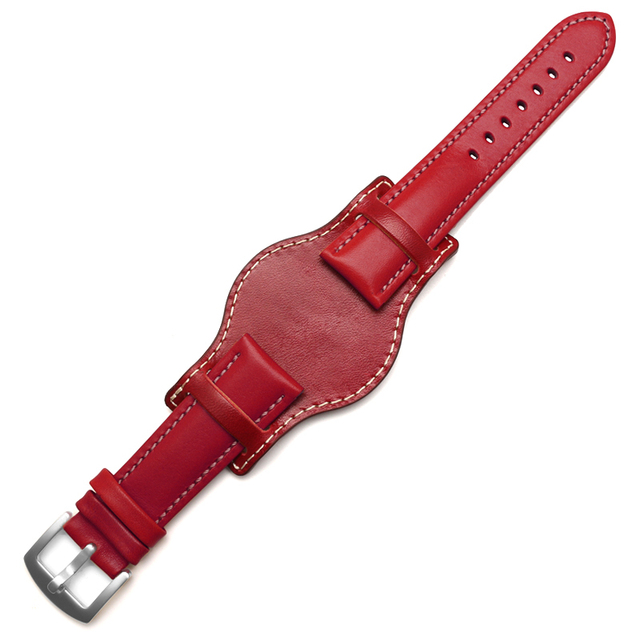 Genuine Leather Bracelet 18mm 20mm 21mm 22mm Watch Strap Man Watchband With Mat Wrist Band Handmade Leather Bracelet