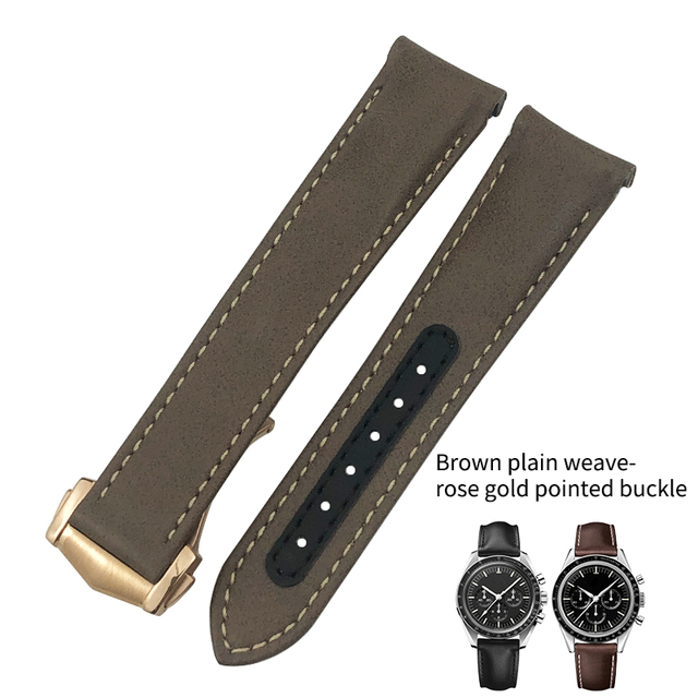 Curved End Real Cow Leather Watchband 20mm 19mm 21mm Fit For Omega Aqua Terra AT150 Seamaster Diver 300M Soft Watch Strap